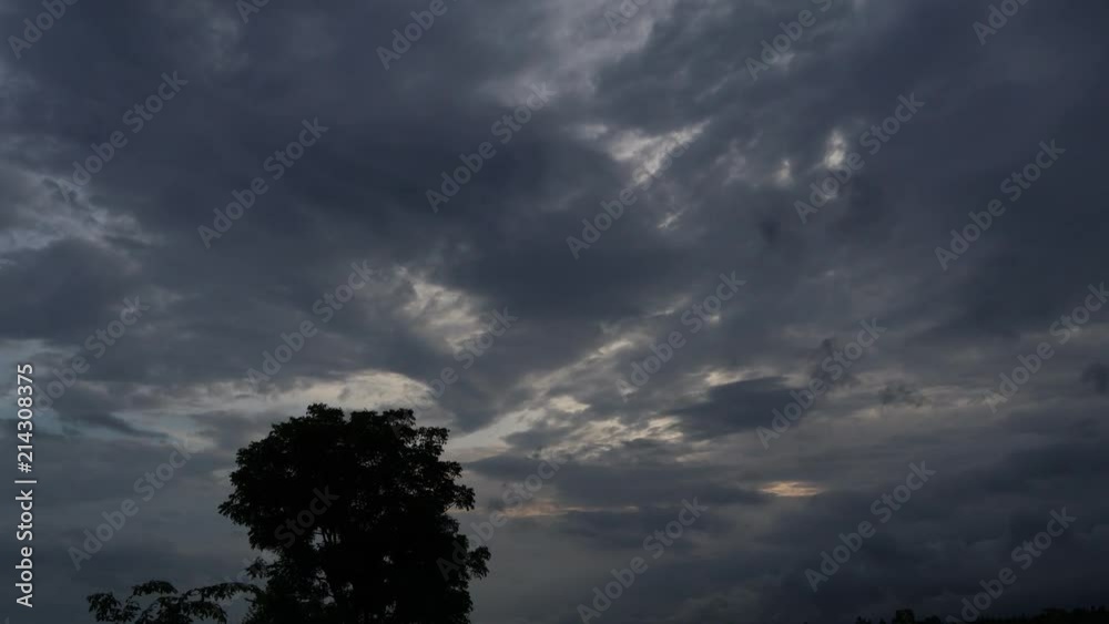 Dramatic stormy and cloud is moving the tree view,landscape time lapse, Vdo clip Dramatic stormy and cloud is moving the tree view,landscape time lapse, Vdo clip