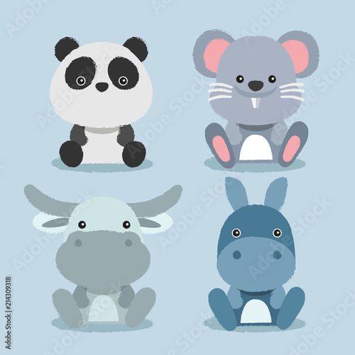 Baby Animal Collection   Vector Illustration