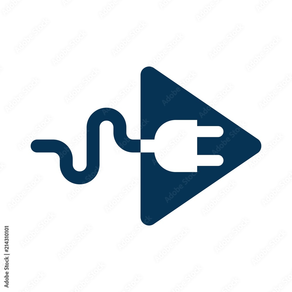 Electric logo. Power icon. Plug in symbol. Vector eps 08. Electric logo. Power icon. Plug in symbol. Vector eps 08.