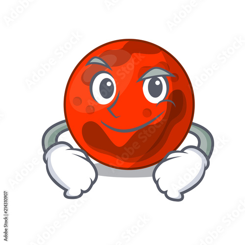 Smirking mars planet character cartoon