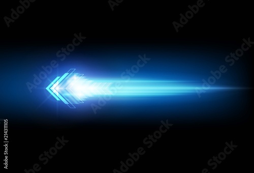 Abstract speed movement blue arrows technology communicate background, vector illustration