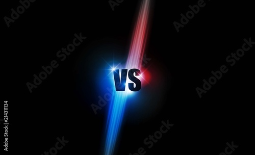 Icon neon versus logo vs letters for sports and fight competition. Battle and match, game concept competitive. Vector illustration