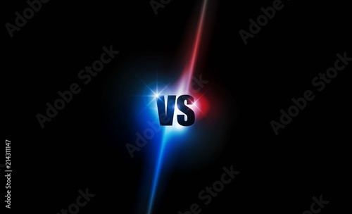 Icon neon versus logo vs letters for sports and fight competition. Battle and match, game concept competitive. Vector illustration