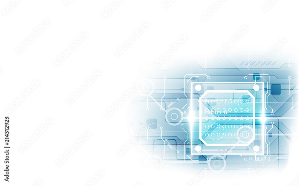 Abstract technology chip processor background circuit board and code ...