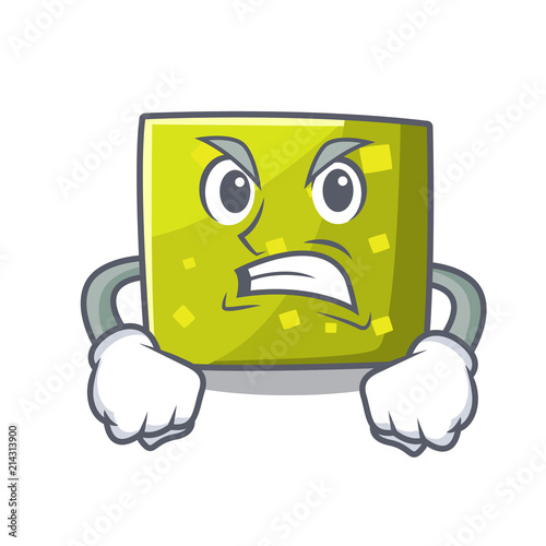 Photo Angry square mascot cartoon style