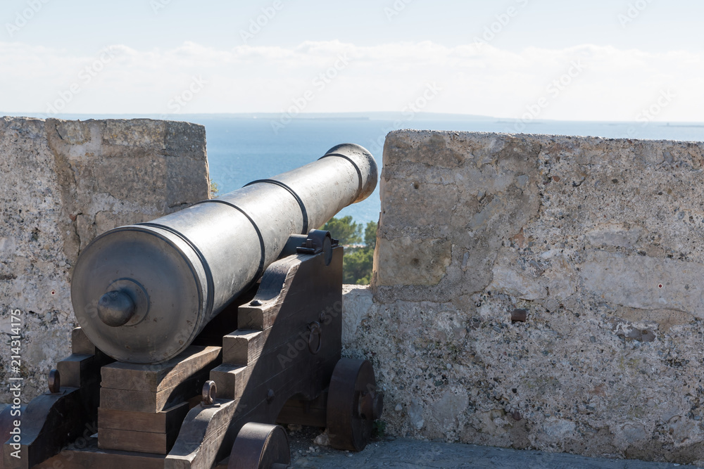 Ancient bronze cannon in Ibiza