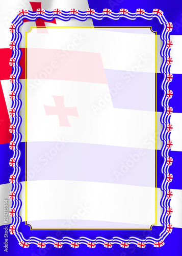 Frame and border of ribbon with Adjara flag, template elements for your certificate and diploma. Vector