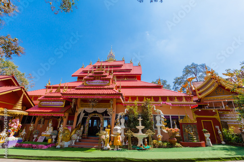 Chiang Rai,Thailand - February 24,2018:Wat Prathat Doi Wao or Black Scorpion Temple at Mae Sai Chiang Rai border crossing from Mai Sai to Tachilek Myanmar.