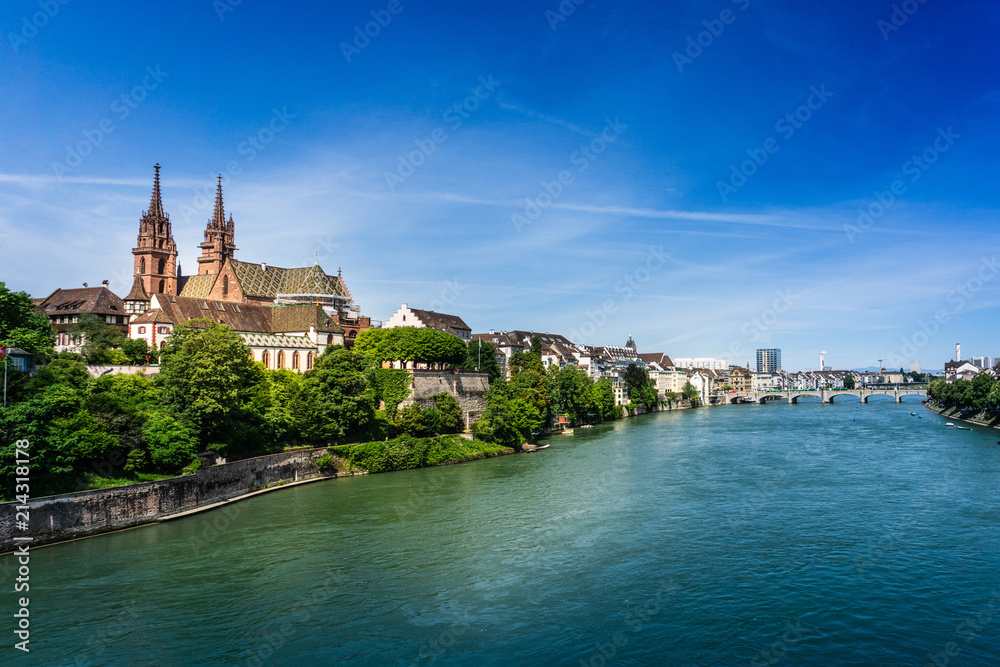 Rhine river in Basel, Switzerland