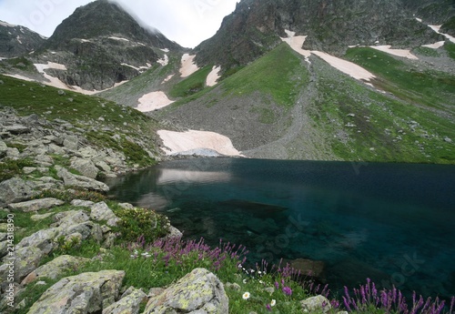 The Semitsvetnoye lake, the Caucasus mountains, Arkhyz