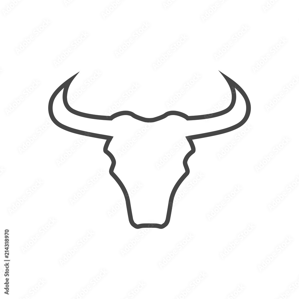Bull Face Minimalistic Logo Vector Modern 10759034 Vector Art at Vecteezy