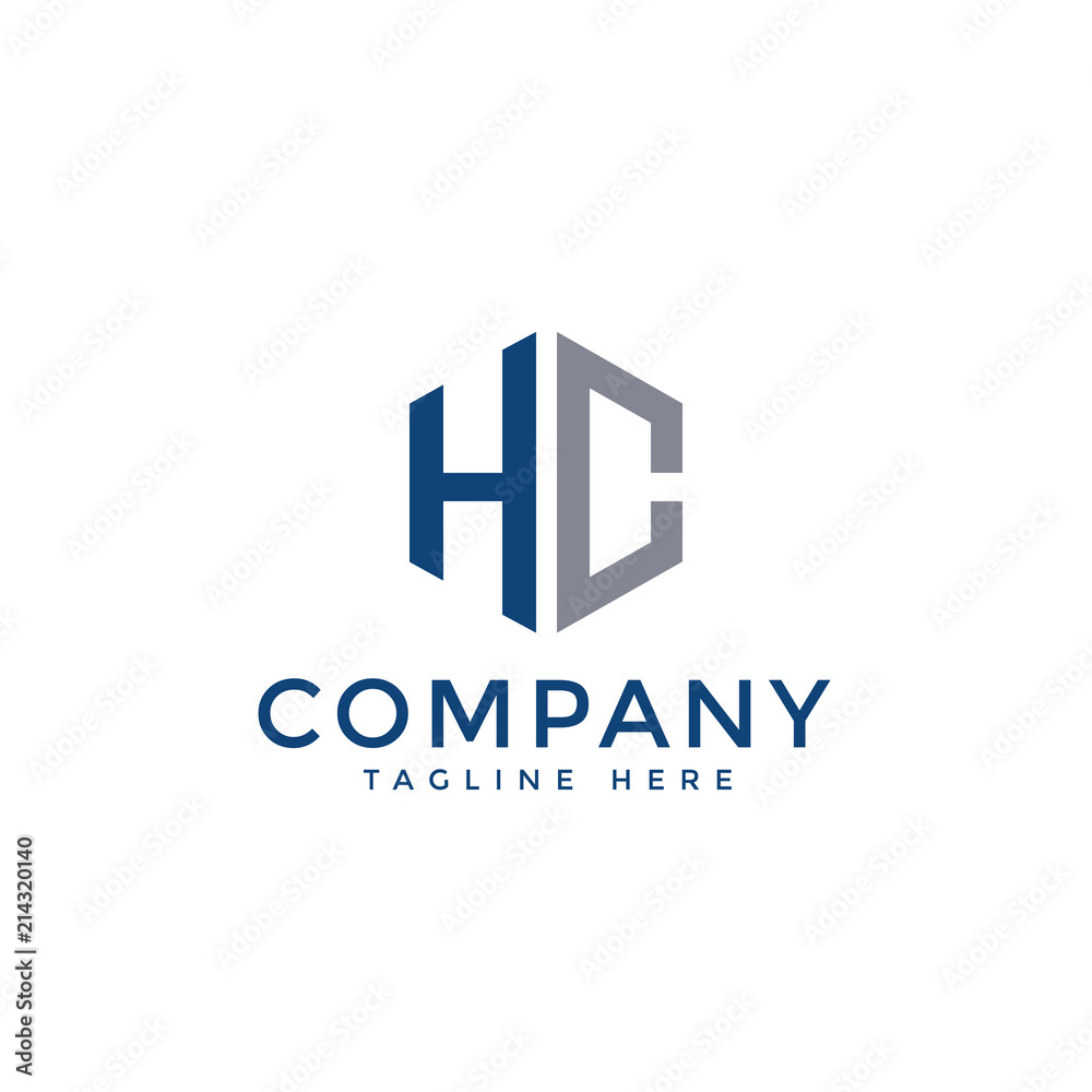 Letter HC Hexagon Logo Vector