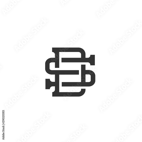 Initial letter DS, SD logo vector in isolated white background