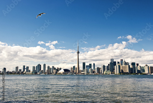 Photography Skyline von Toronto von Centre Island aus, CN Tower, Ontario-See, Toronto, Provi