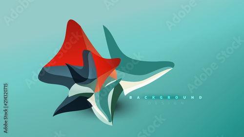 Abstract background - geometric origami style shape composition, triangular low poly design concept. Colorful trendy minimalistic illustration