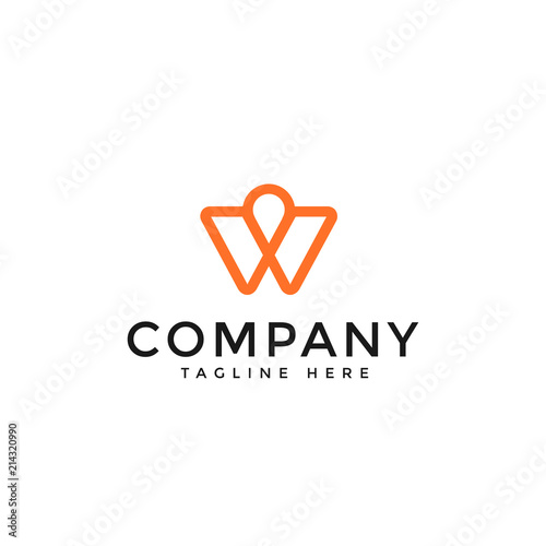 Free Download Letter W with Pin Logo Vector - GFXLoad