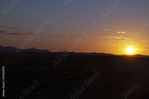 Stokes Hill lookout South Australia, view across Ikara-Flinders range at sunset
