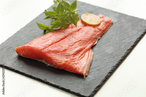 Salmon filet with basil