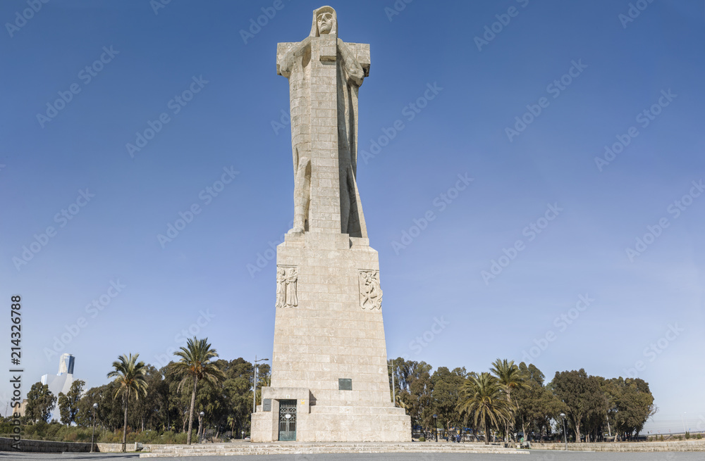 Discovery Faith Christopher Columbus Monument, Punta del Sebo, Tinto and Odiel riverside, Huelva, Spain
