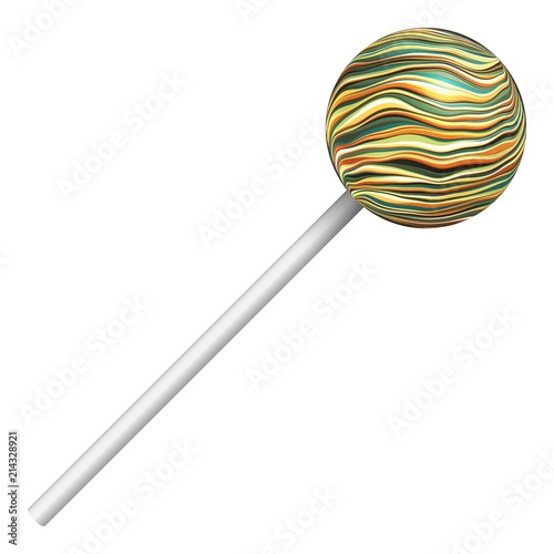 Lollipop on a white background. A realistic sweet candy. Vector illustration
