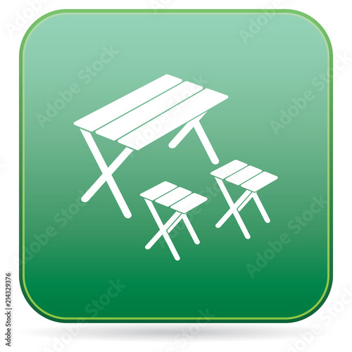 Camping table and stool icon