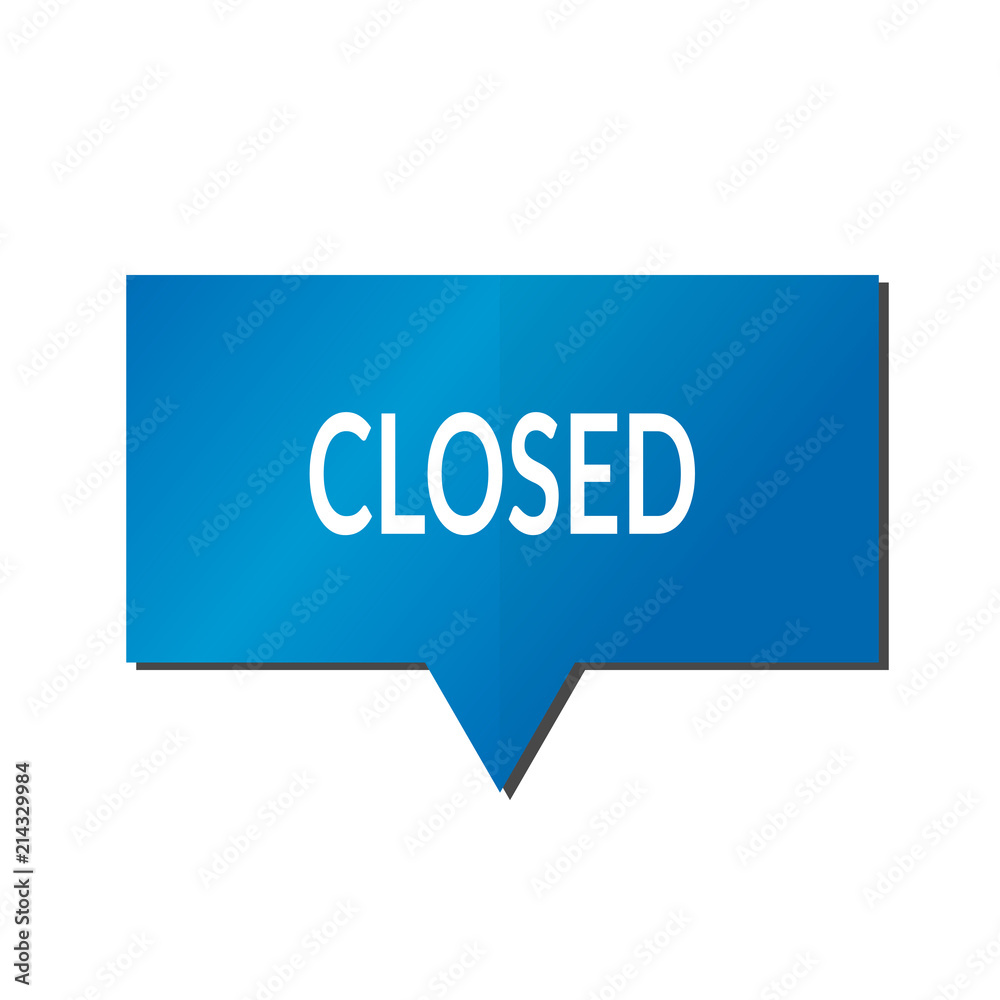 Blue Closed speech bubble on white background Blue Closed speech bubble on white background