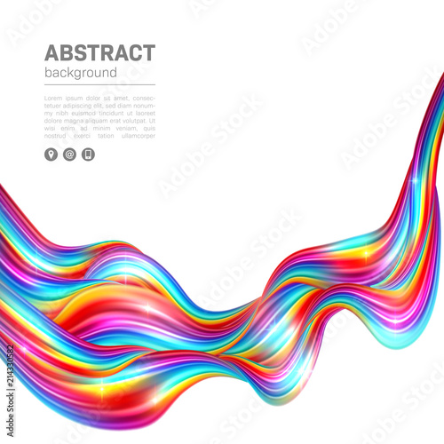 Smooth colorful waves. Abstract background with space for text. Vector Illustration