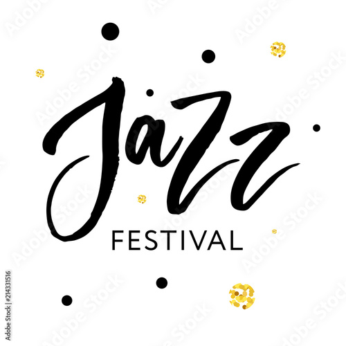 Photography Jazz festival text lettering calligraphy black gold