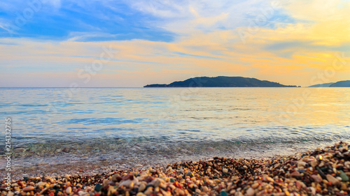 Fototapeta Naklejka Na Ścianę i Meble -  Sunset on the Adriatic sea in Montenegro, gorgeous seascape