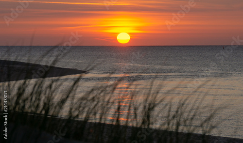 Sunset at Ellenbogen Beach on the island Sylt  Germany 