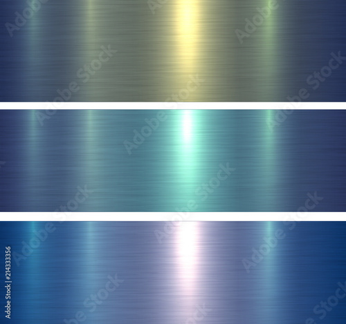 Metal textures blue brushed metallic background,