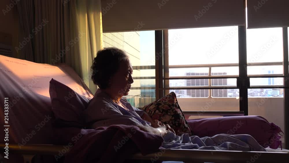 senior woman patient waiting for someone senior woman patient waiting for someone