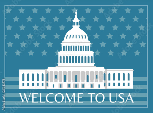 Welcome to USA Poster Headline Vector Illustration