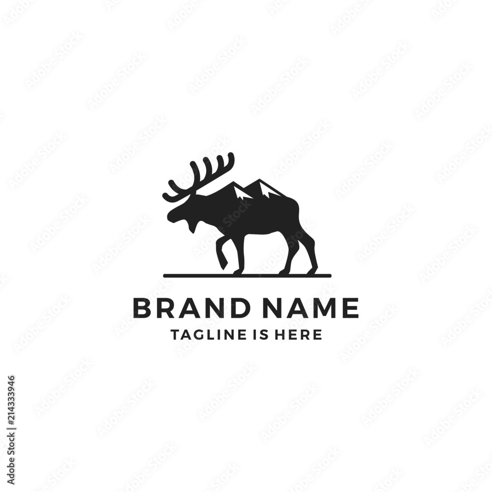 moose mount logo template vector icon illustration moose mount logo template vector icon illustration