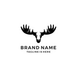 moose head logo template vector icon illustration