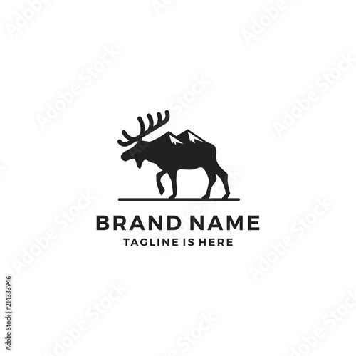 moose mount logo template vector icon illustration