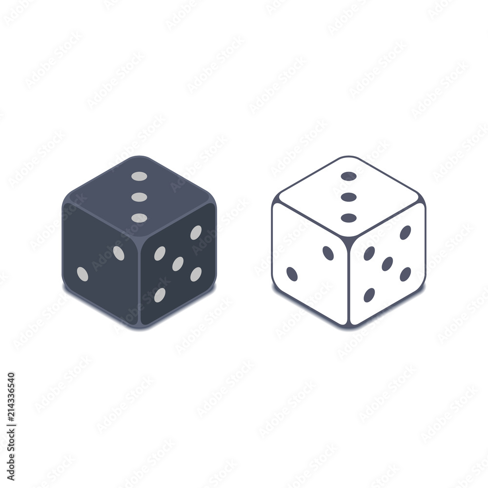 Dice icon set Vector isometric symbol. Casino game 3d illustration Dice icon set Vector isometric symbol. Casino game 3d illustration