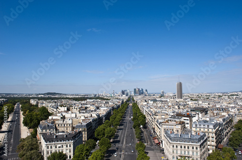 Paris, Blick vom Arc de Triomphe über  Avenue de la Grande Armée