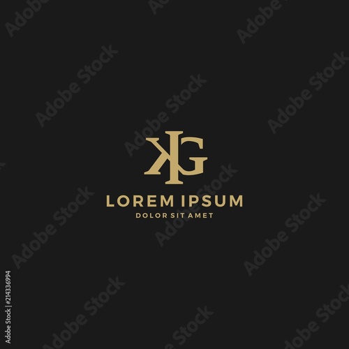 KG letter monogram initial logo template vector icon