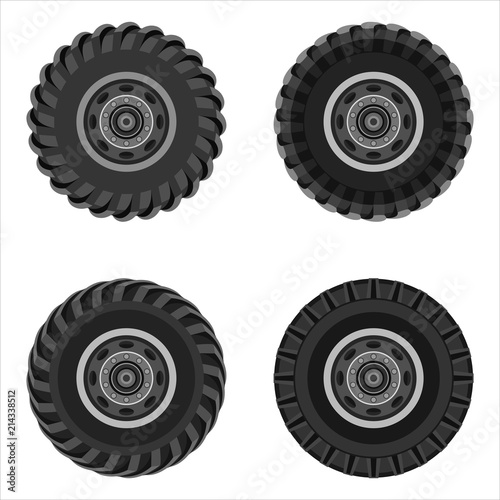 set of wheels of the truck