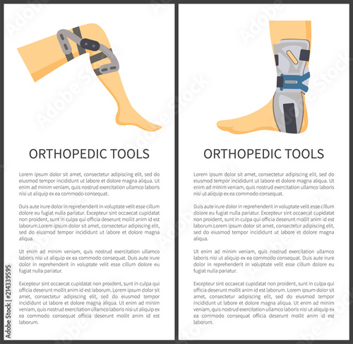Orthopedic Tools Set and Text Vector Illustration