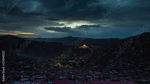 Time-lapse of Larung gar(Buddhist Academy) in Sichuan, China.
