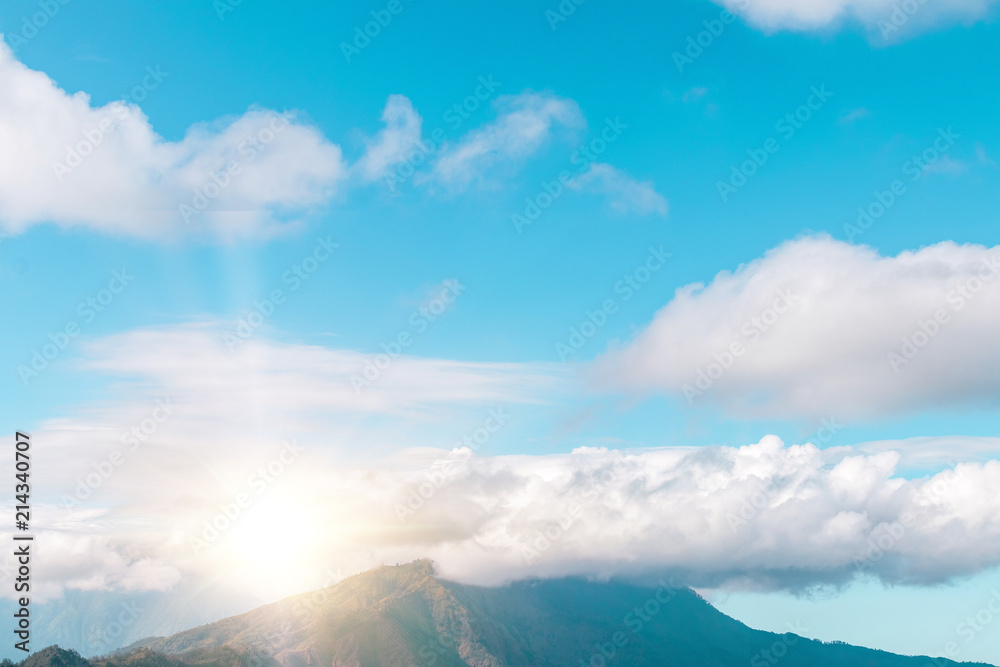 Active Indonesian volcano Batur on the tropical island of Bali. View of great volcano Batur. Beautiful landscape. Active Indonesian volcano Batur on the tropical island of Bali. View of great volcano Batur. Beautiful landscape.