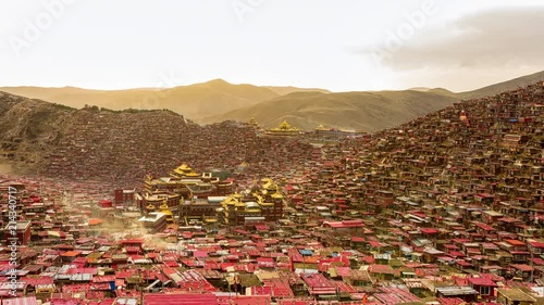 Time-lapse of Larung gar(Buddhist Academy) in Sichuan, China.