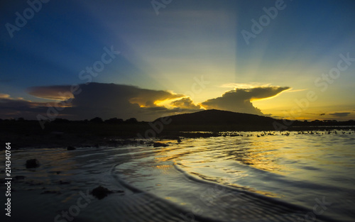  sunset behind the mountain