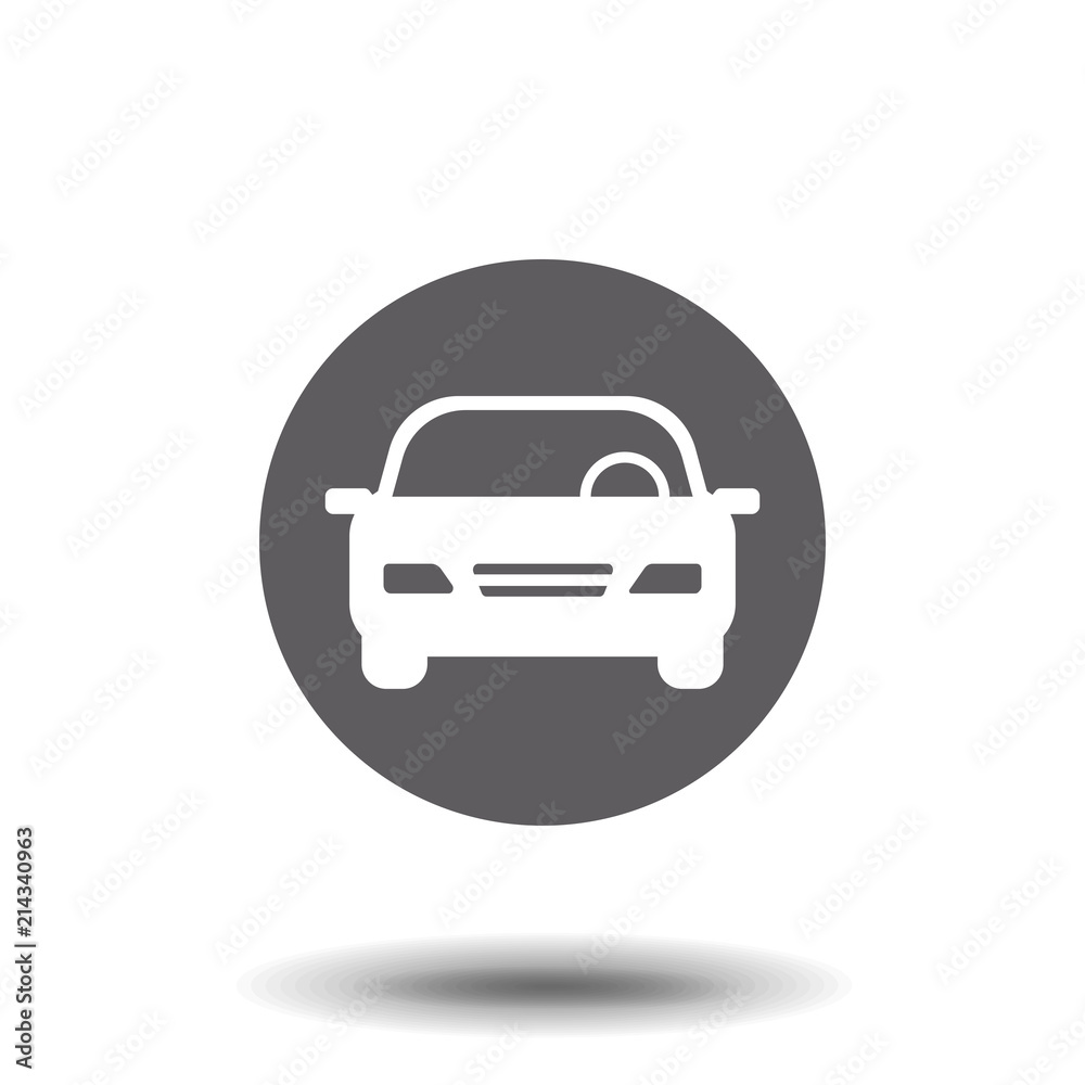 Car vector icon. Isolated simple front car logo illustration. Sign