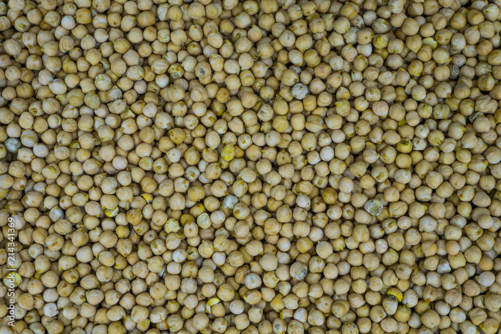 Fresh raw chickpeas ready for hummus or falafel shot from above Fresh raw chickpeas ready for hummus or falafel shot from above