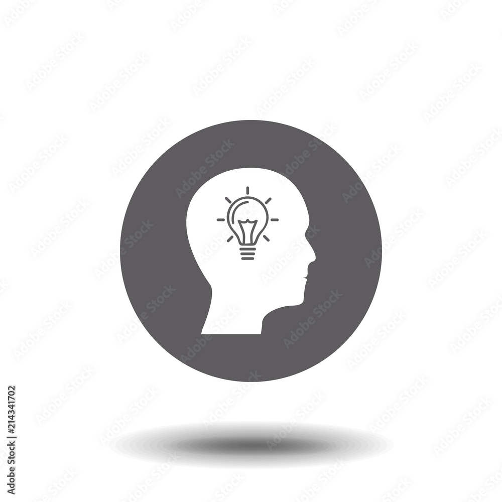 Head idea icon vector, solid illustration, pictogram isolated on white Head idea icon vector, solid illustration, pictogram isolated on white