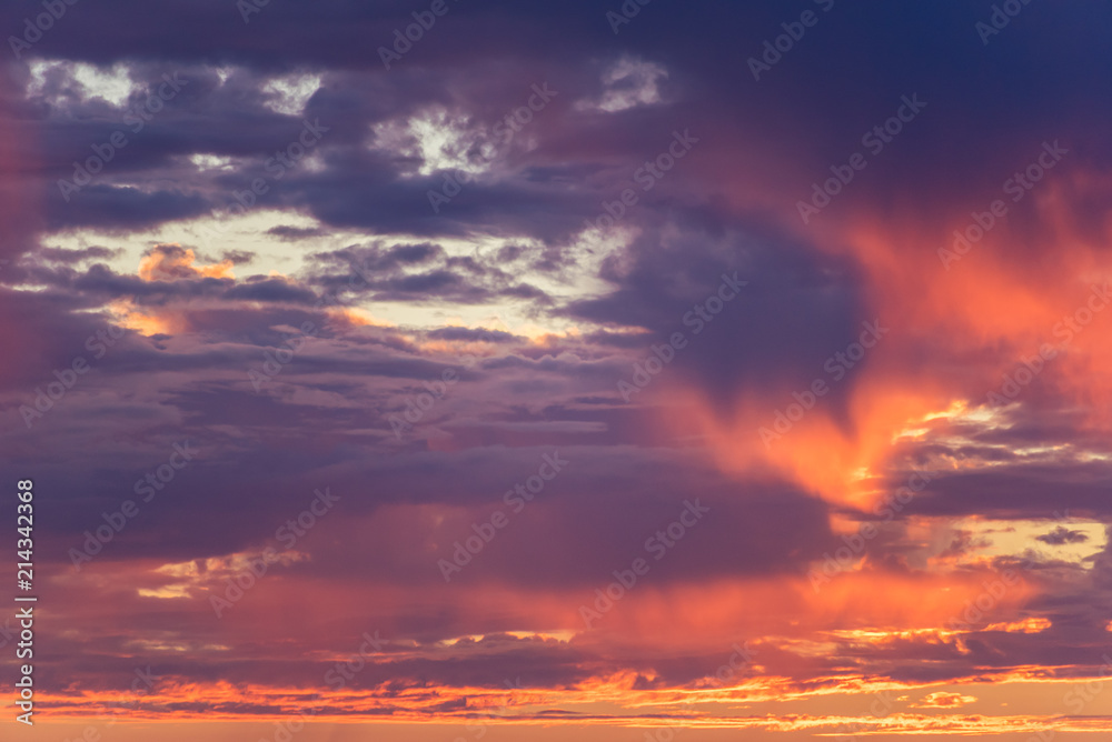 Background of the colorful sky and amazing clouds.