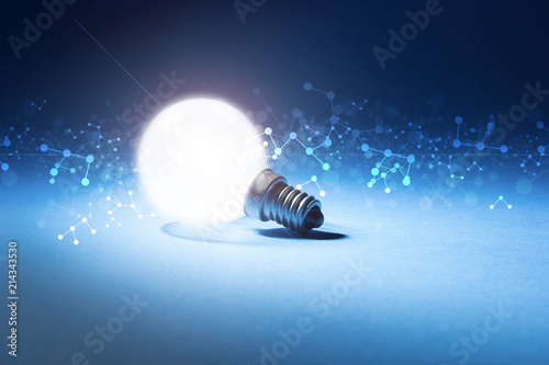 lampadina, luce, particelle, informatica